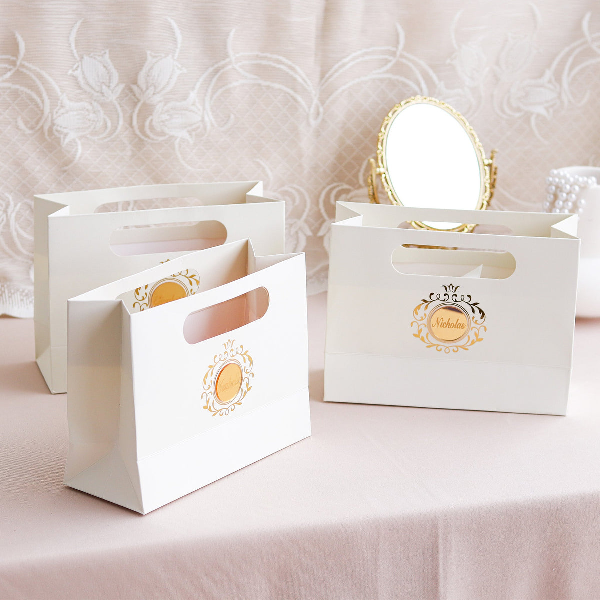 Custom Party Favor Bags Baptism - Set of 12 - Craft Rosaries