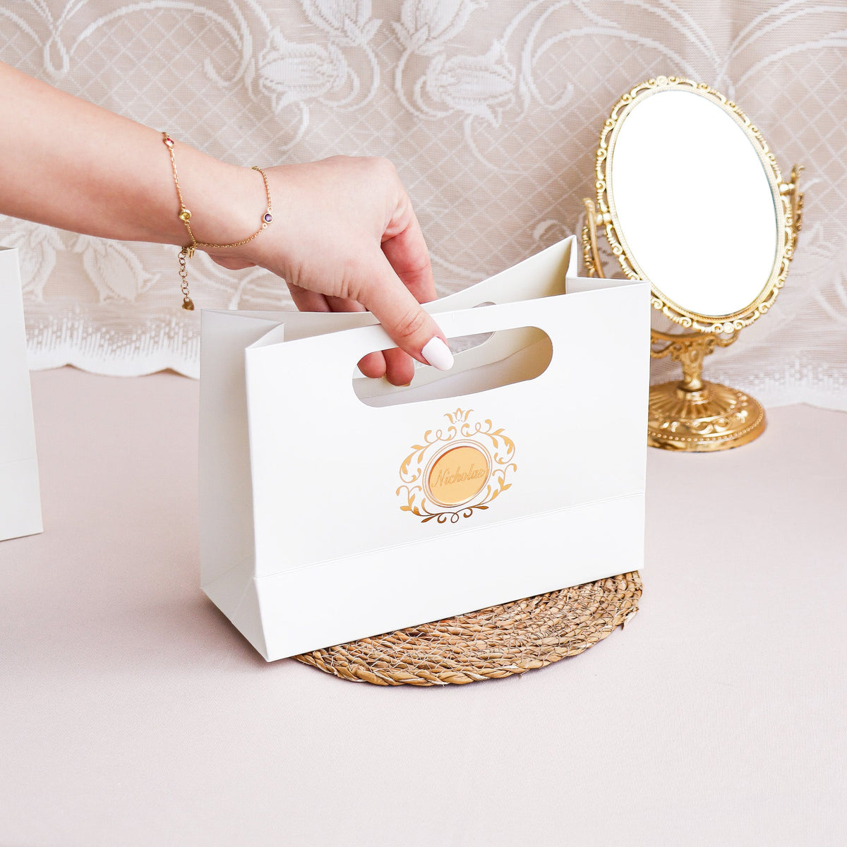 Custom Party Favor Bags Baptism - Set of 12 - Craft Rosaries