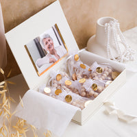Large Personalized Funeral Memory Box with Mini Rosaries