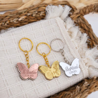 Personalized Baptism Keychains with Acrylic Butterfly