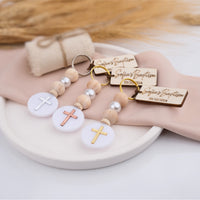 Personalized Cross Keychain Favors for Baptism Events