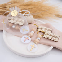 Personalized Cross Keychain Favors for Baptism Events