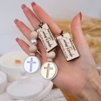 Elegant Memorial Cross Keychain Favors for Guests