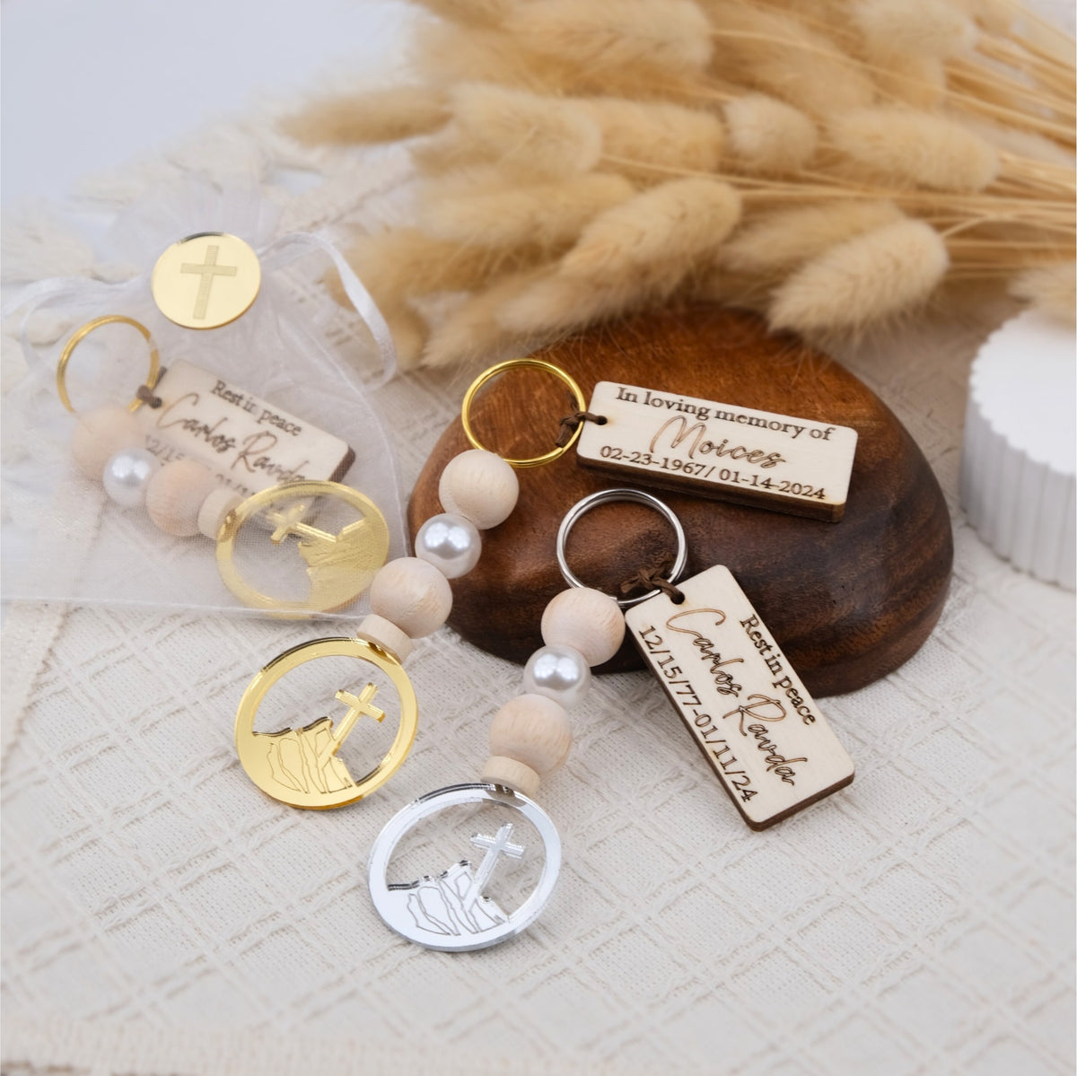 Personalized Memorial Keychains - Funeral Favors