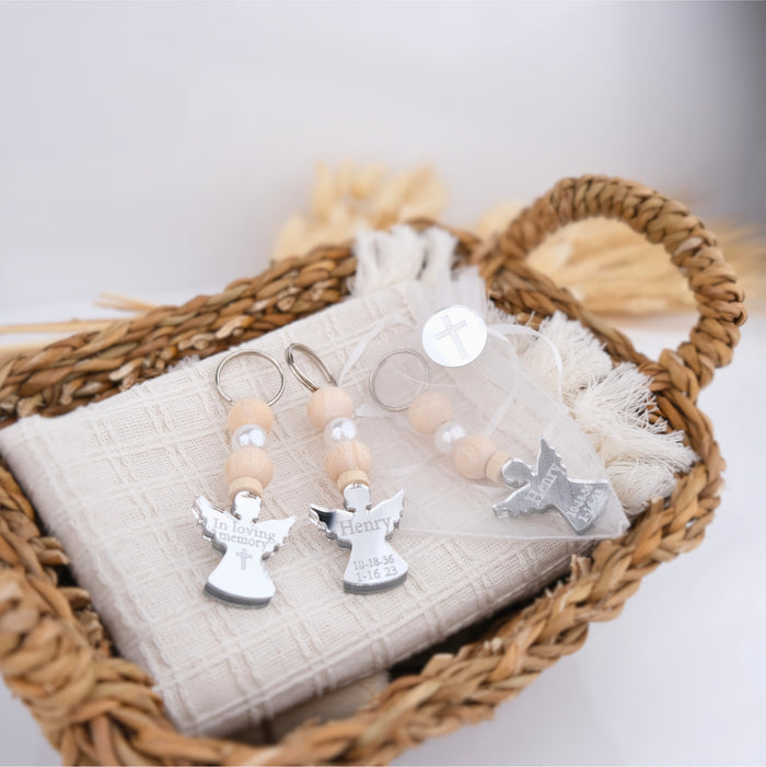 Personalized Angel Memorial Keychain Favors