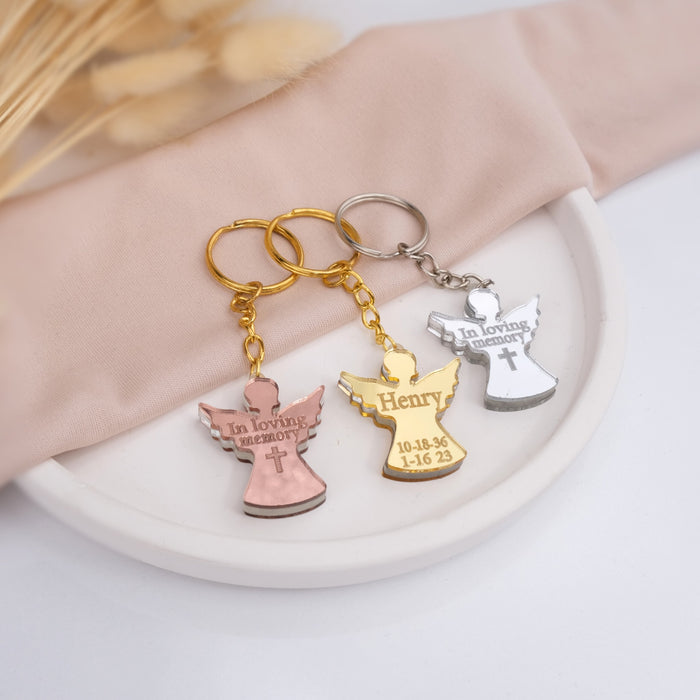 Custom Angel Keychains for Funeral Guest Favors