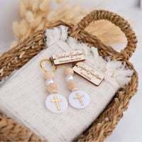 Personalized Cross Keychain Favors for Baptism Events