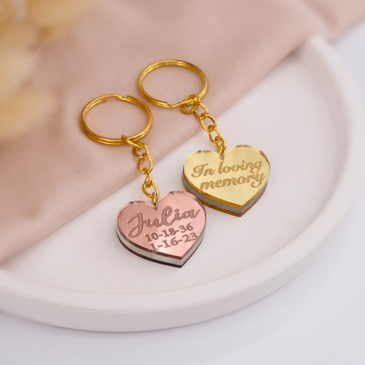 Personalized Keychain Favors for Funerals