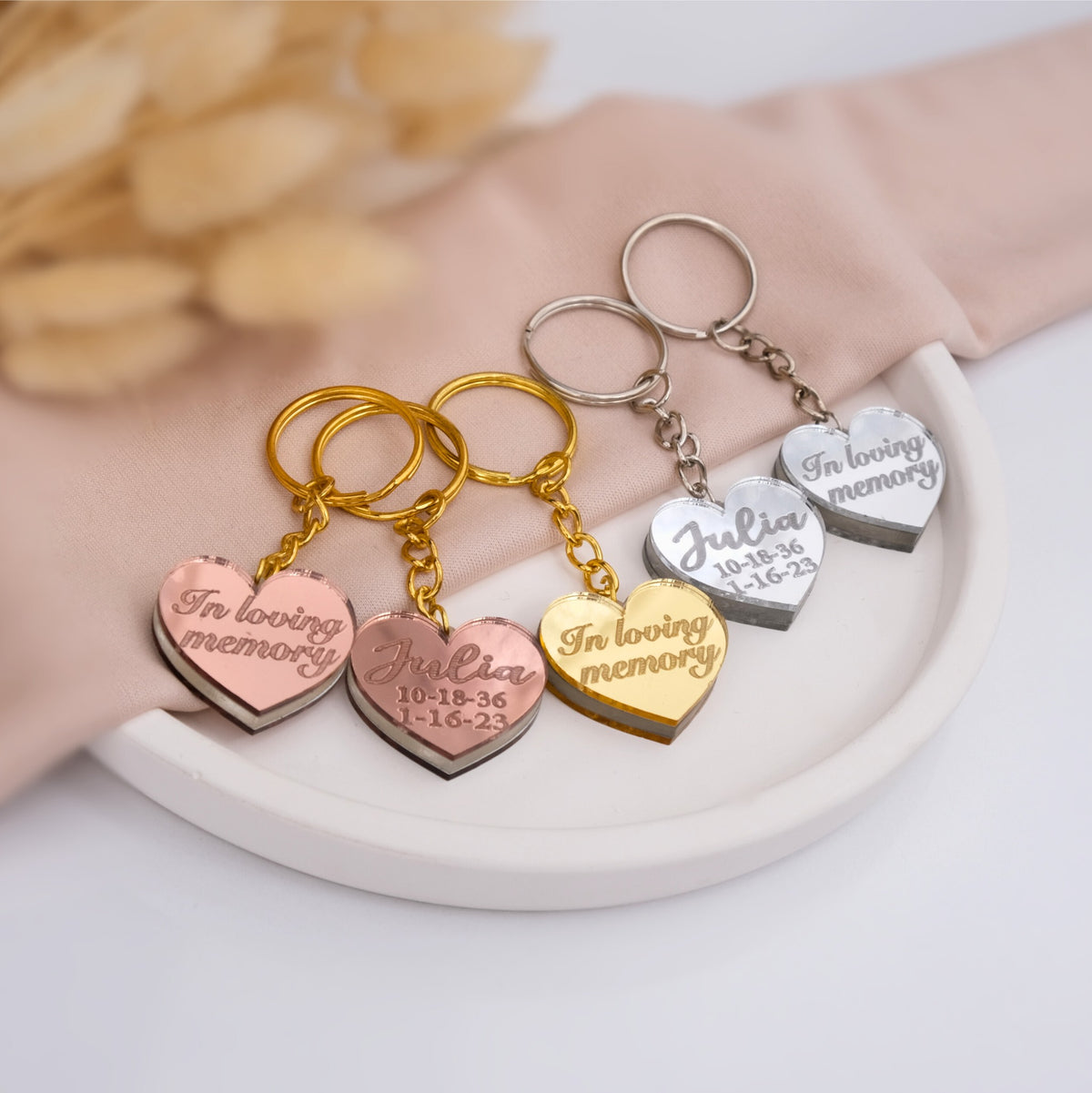 Personalized Keychain Favors for Funerals