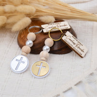 Elegant Memorial Cross Keychain Favors for Guests