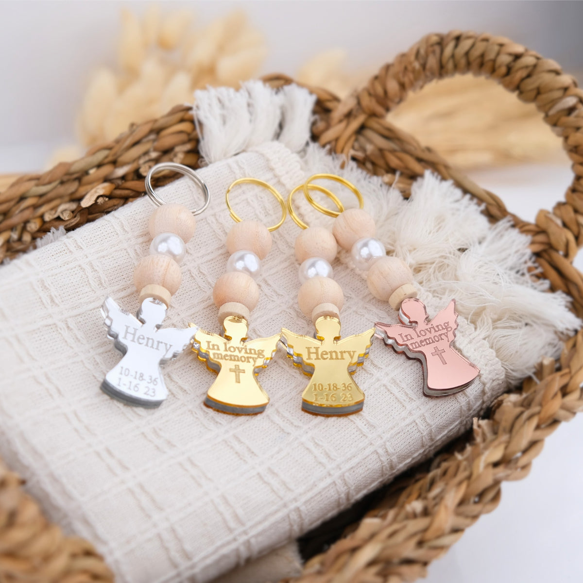 Personalized Angel Memorial Keychain Favors