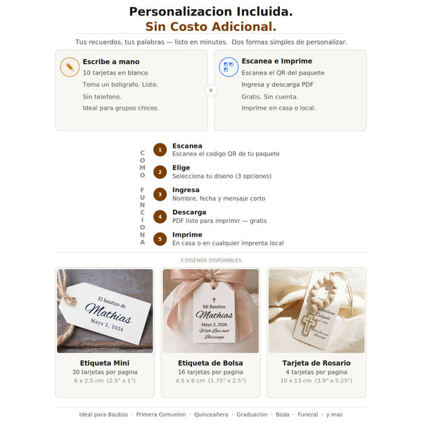 Website page for customizable product printing with options and examples displayed.