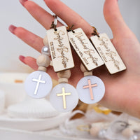 Personalized Cross Keychain Favors for Baptism Events