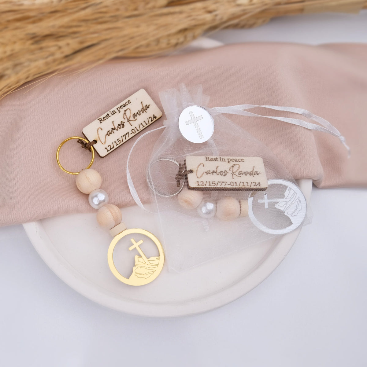 Personalized Memorial Keychains - Funeral Favors