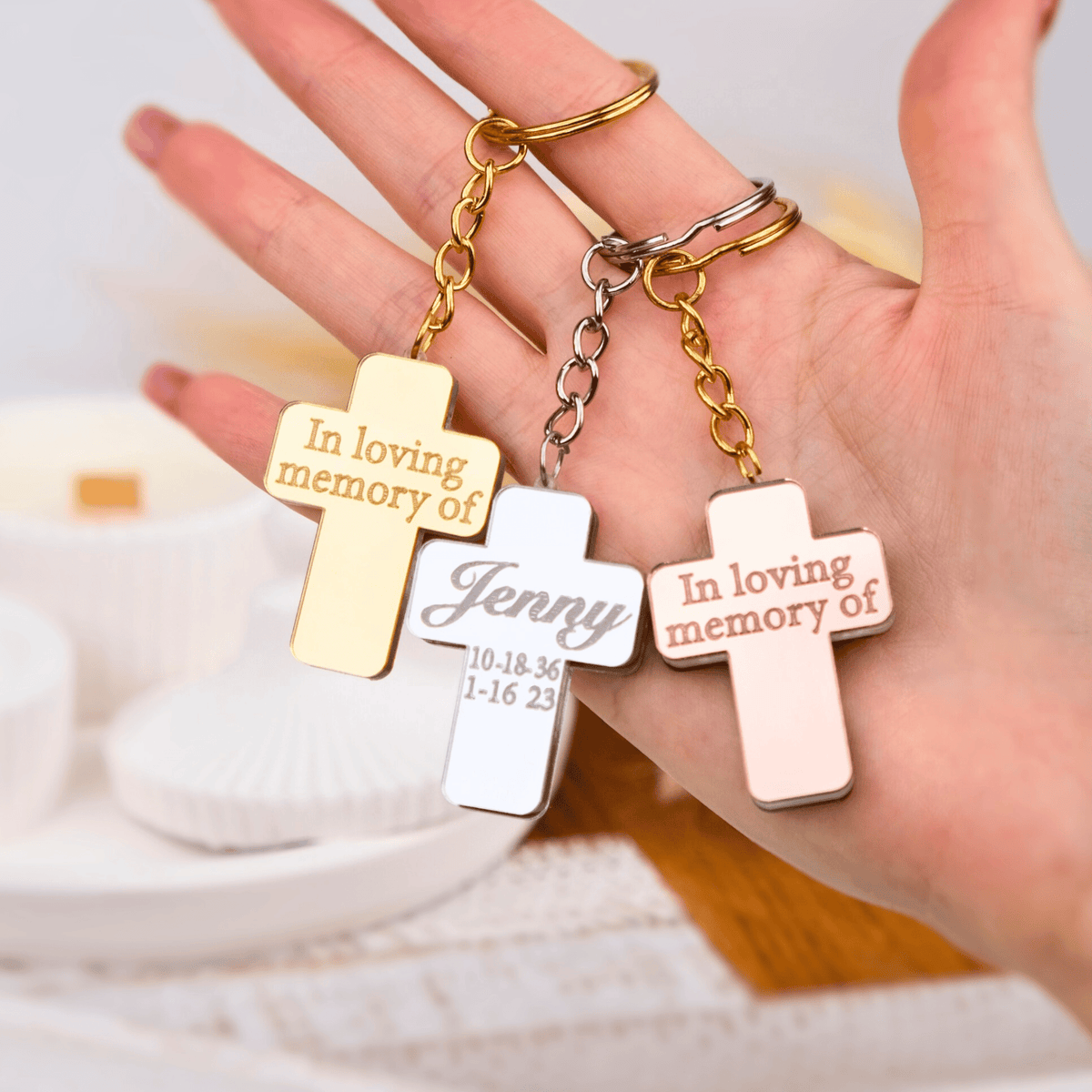 A Touching Tribute for Funeral Guests - Cross Keychain Favors - CRAFT ROSARIES