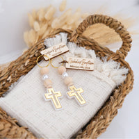 Personalized Baptism Cross Keychain Favors