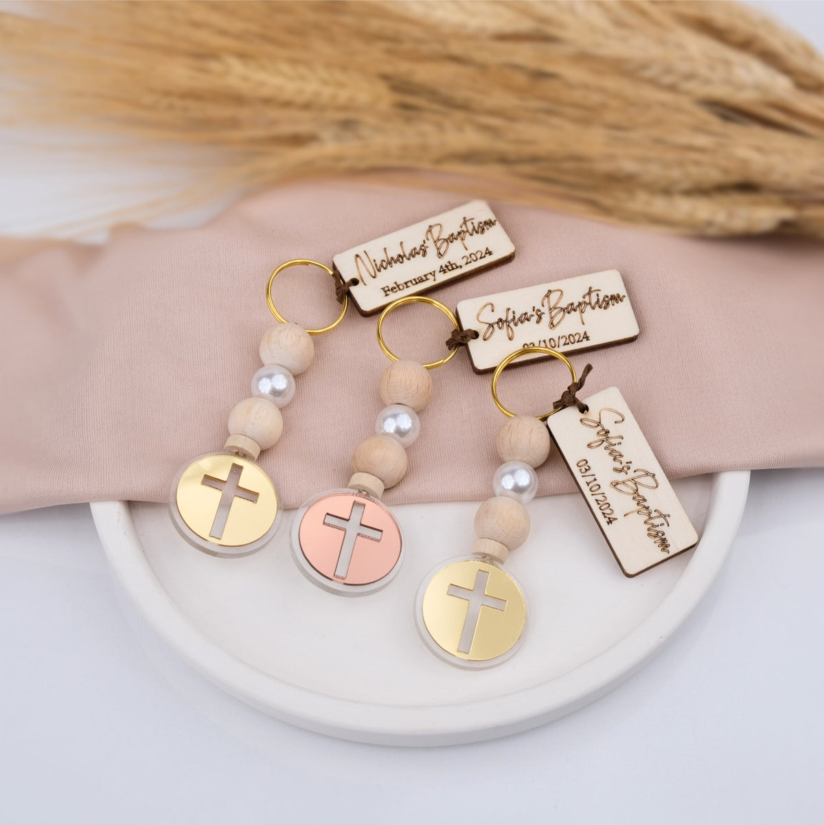 Custom Baptism Keychains – Personalized Favors