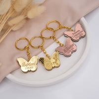 Personalized Baptism Keychains with Acrylic Butterfly