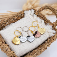 Personalized Baptism Heart Keychain Favors