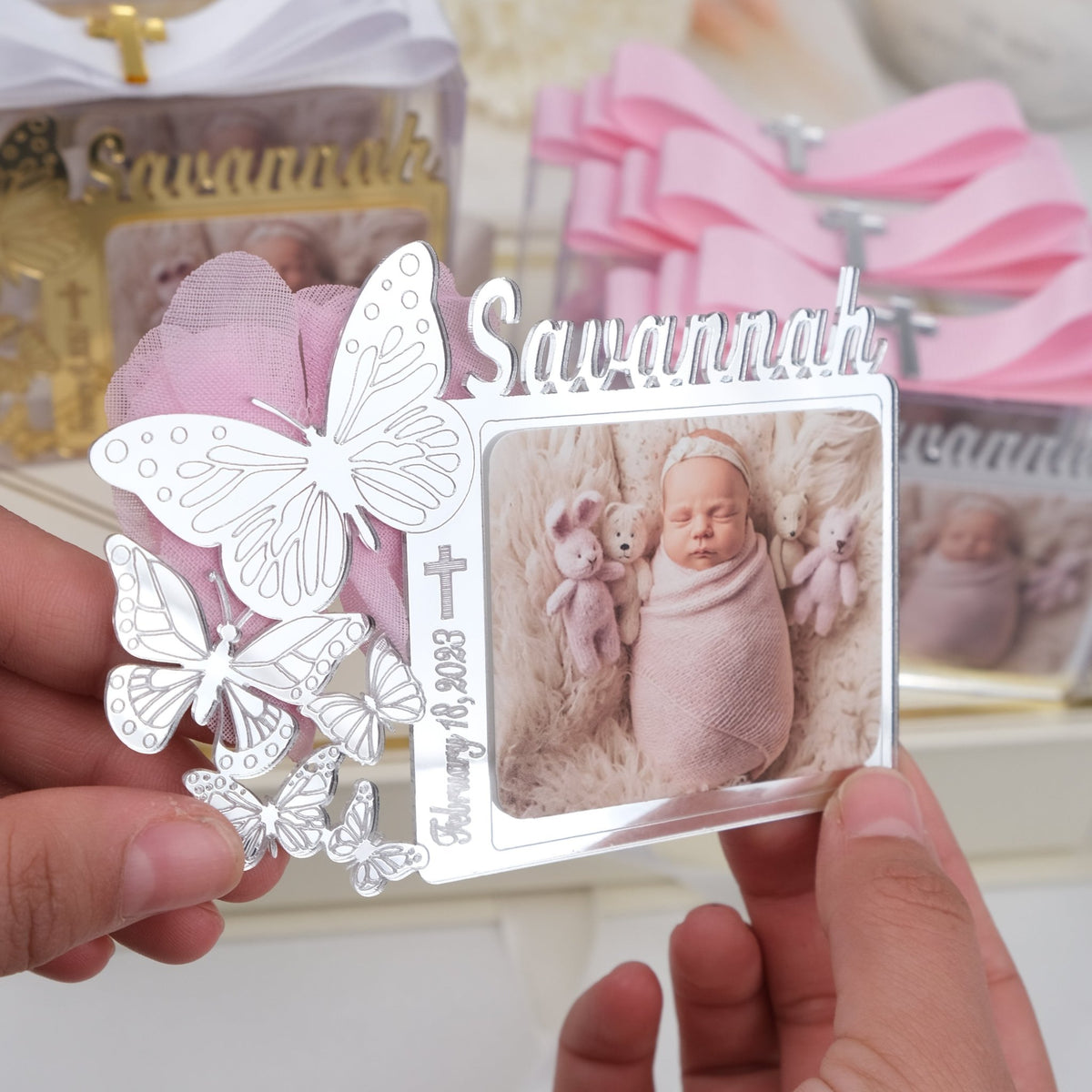 Butterfly Favors with Photo Magnet - Craft Rosaries