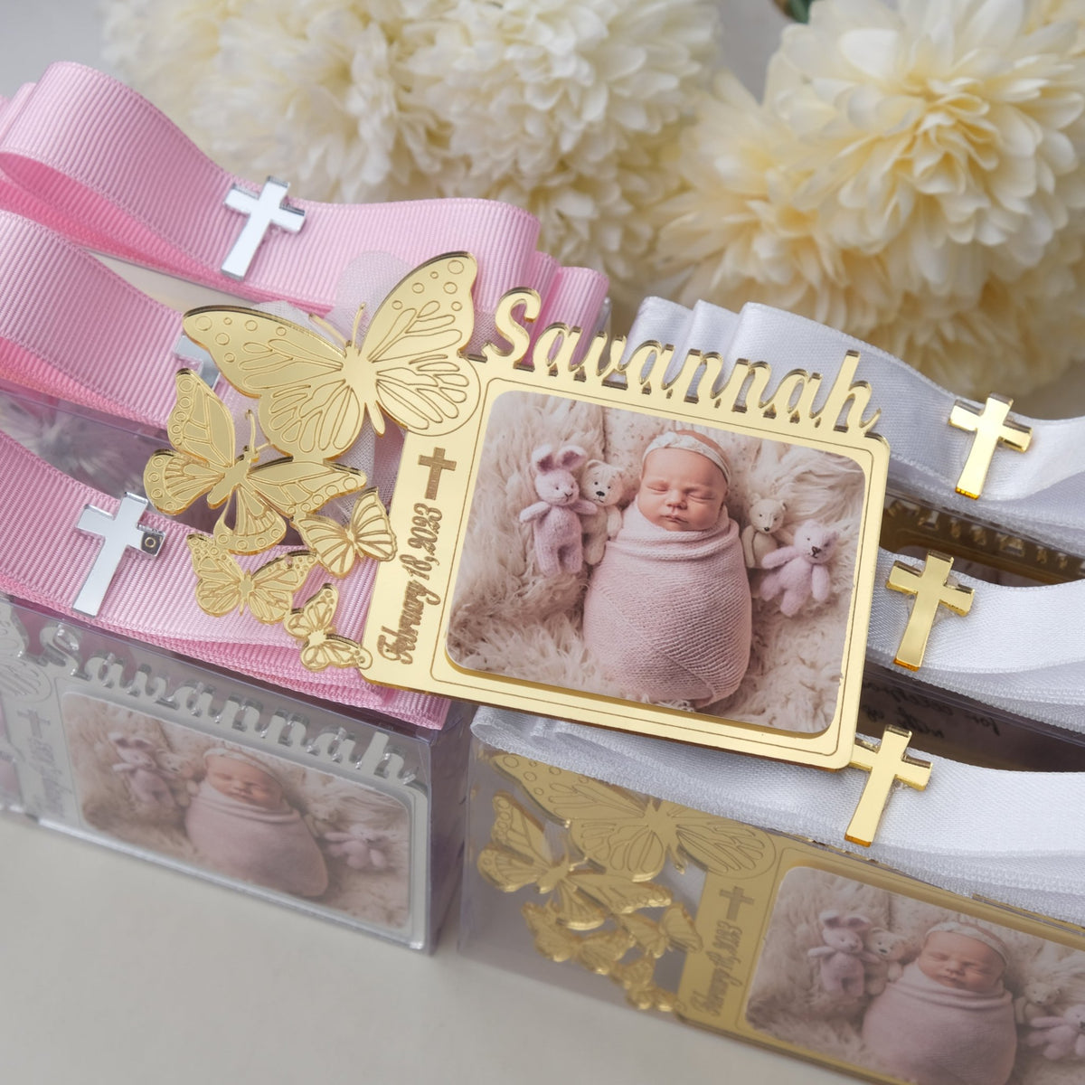 Butterfly Favors with Photo Magnet - Craft Rosaries