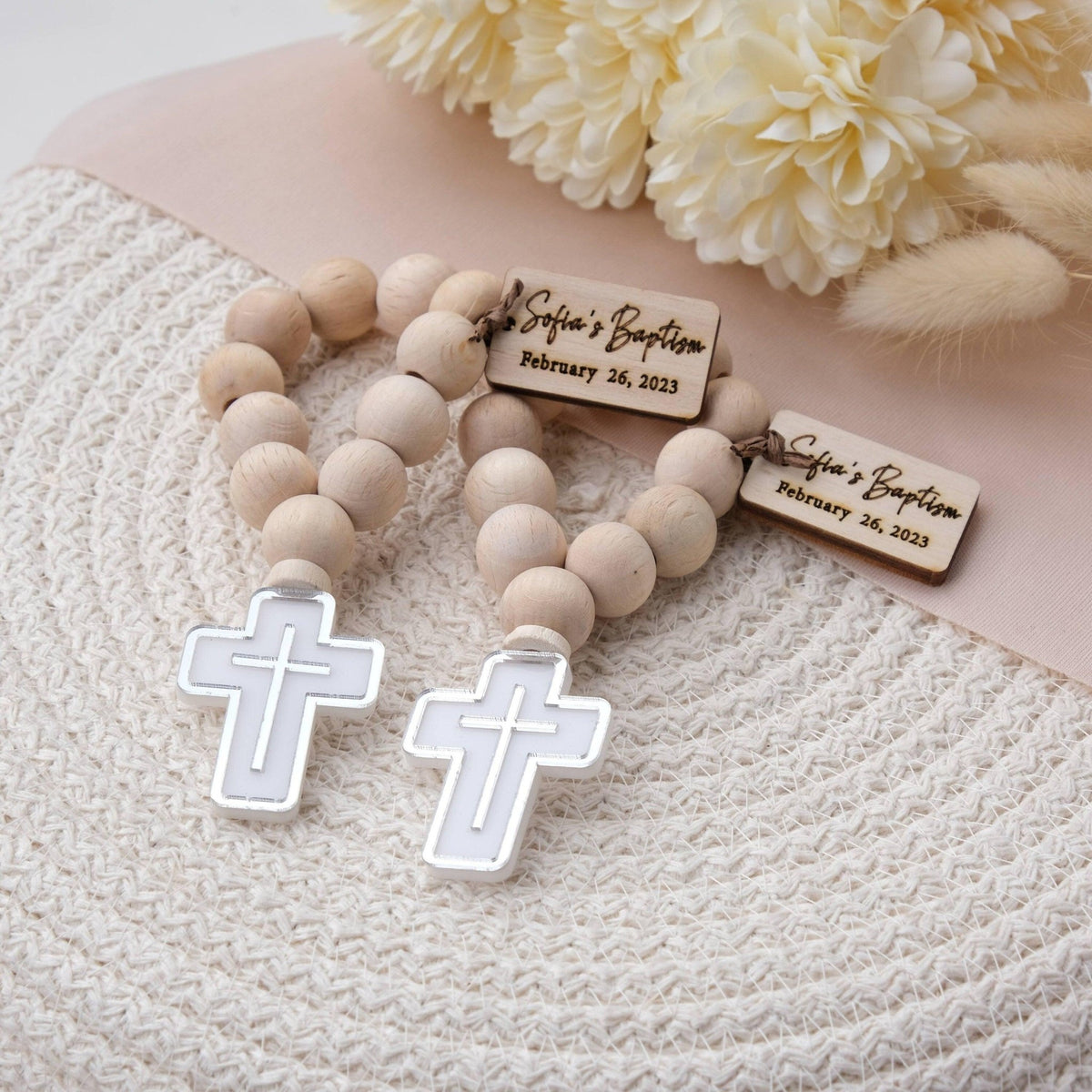 Christening Customizable Mini Wooden Rosaries - CRAFT ROSARIES