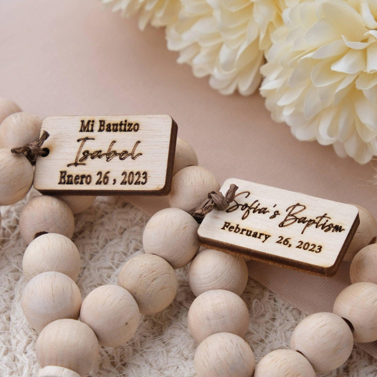 Christening Customizable Mini Wooden Rosaries - CRAFT ROSARIES