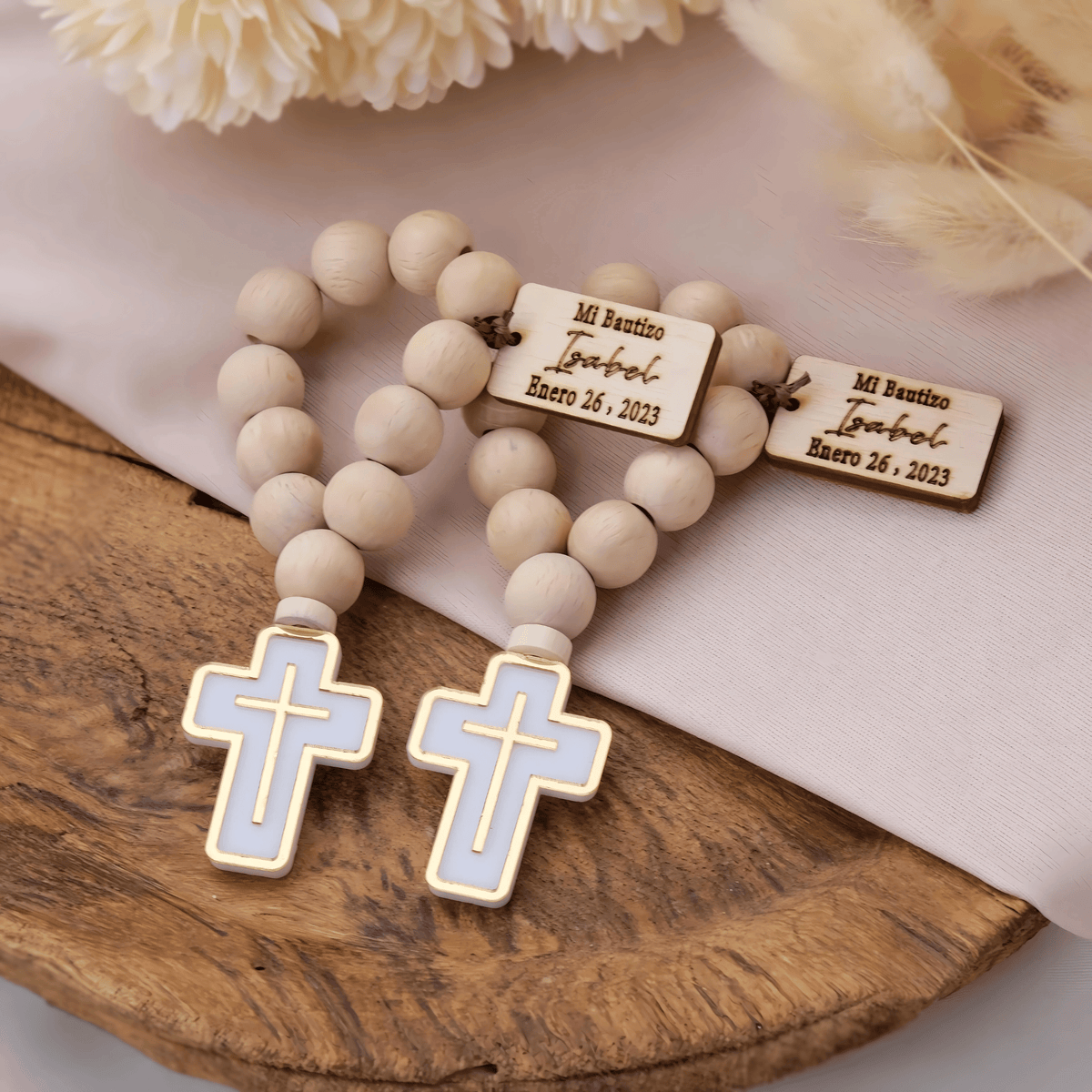 Christening Customizable Mini Wooden Rosaries - CRAFT ROSARIES