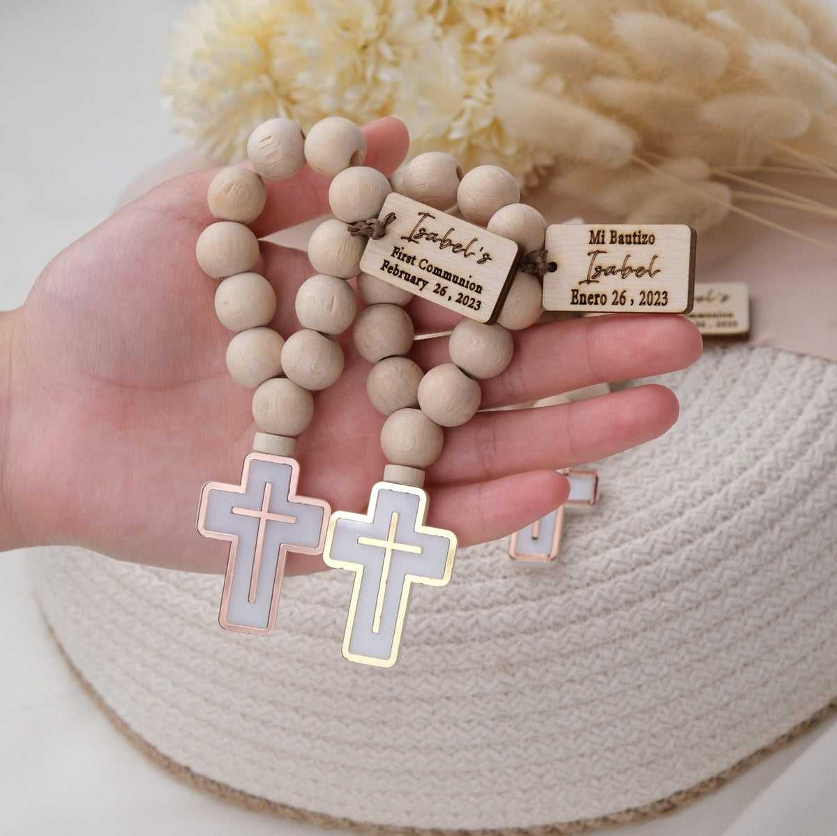 Christening Customizable Mini Wooden Rosaries - CRAFT ROSARIES