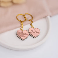 Personalized Baptism Heart Keychain Favors