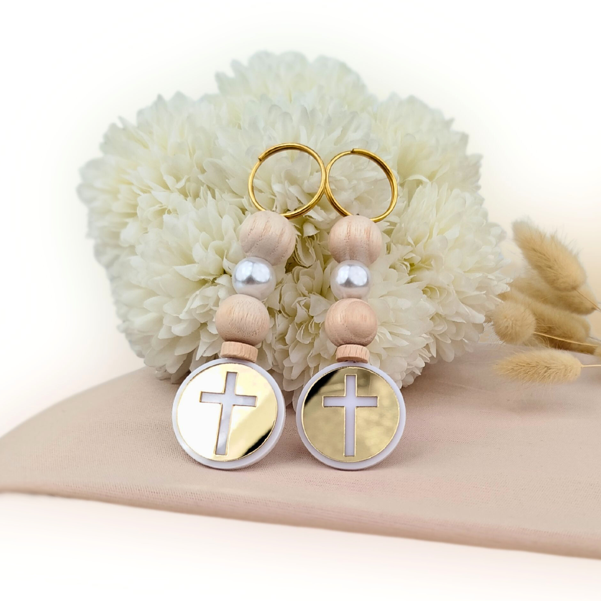 First communion cross keychain gift favors