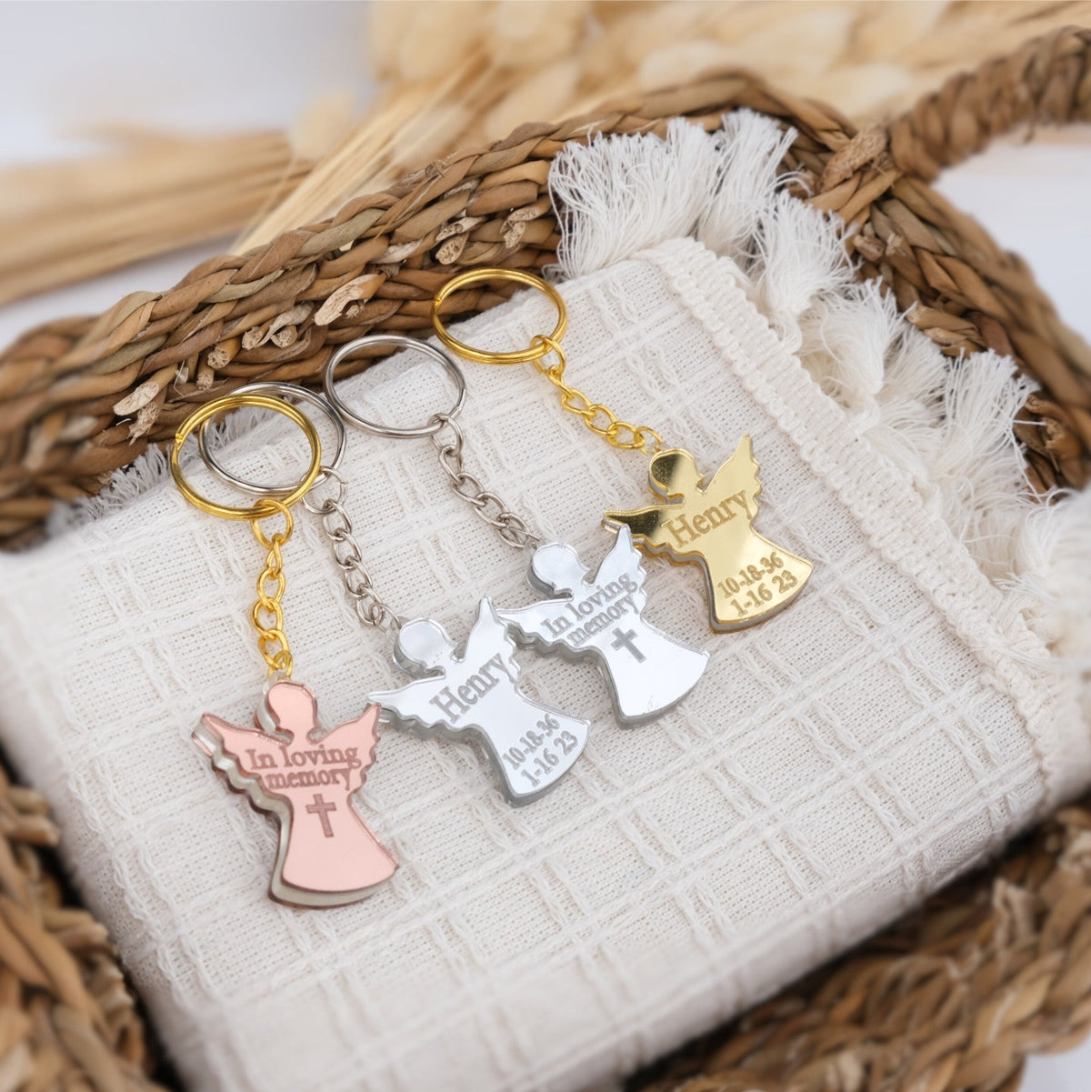 Custom Angel Keychains for Funeral Guest Favors - CRAFT ROSARIES