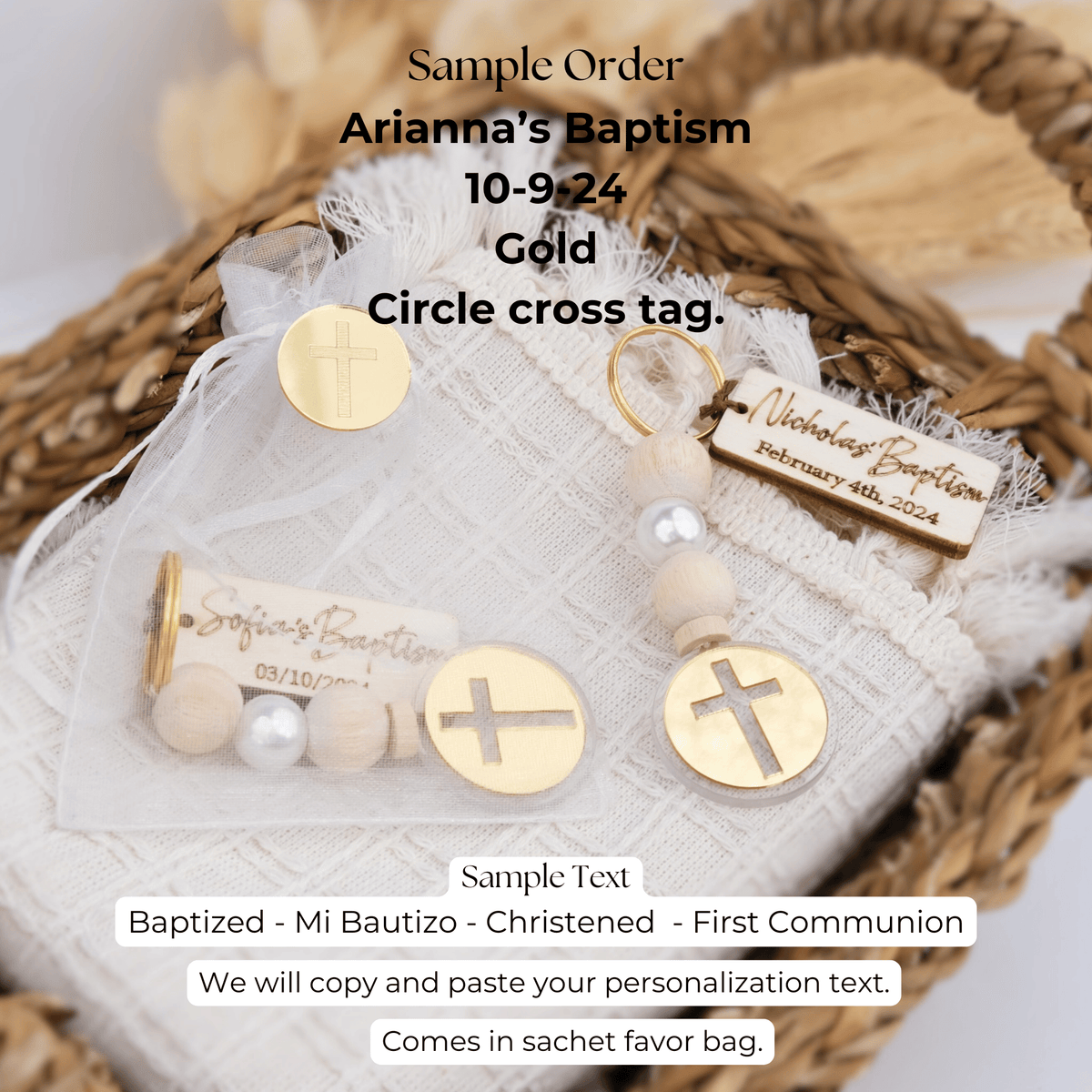 Custom Baptism Keychains – Personalized Favors - CRAFT ROSARIES