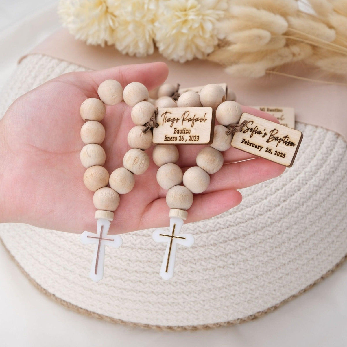 Custom Mini Wooden Baptism Rosaries - CRAFT ROSARIES