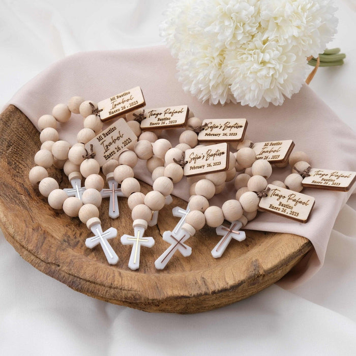 Custom Mini Wooden Baptism Rosaries - CRAFT ROSARIES