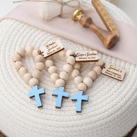 Elegant Baptism Favors Mini Wooden Rosaries - CRAFT ROSARIES