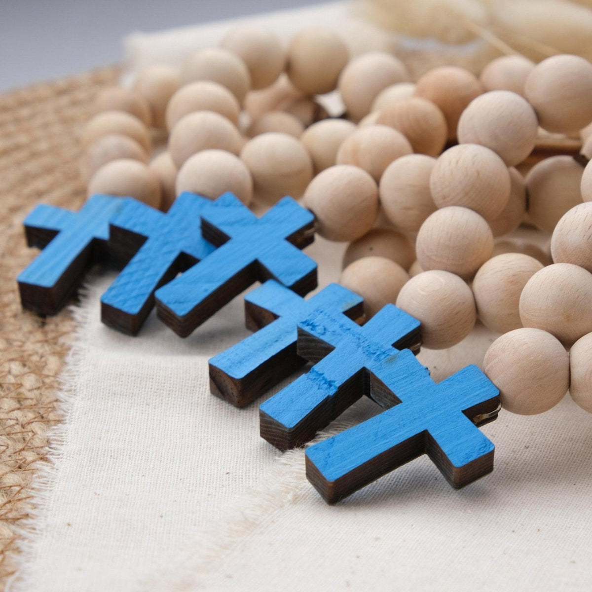 Elegant Baptism Favors Mini Wooden Rosaries - CRAFT ROSARIES