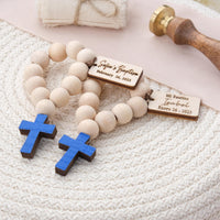 Elegant Baptism Favors Mini Wooden Rosaries - CRAFT ROSARIES