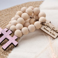 Elegant Baptism Favors Mini Wooden Rosaries - CRAFT ROSARIES