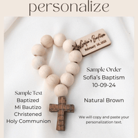 Elegant Baptism Favors Mini Wooden Rosaries - CRAFT ROSARIES