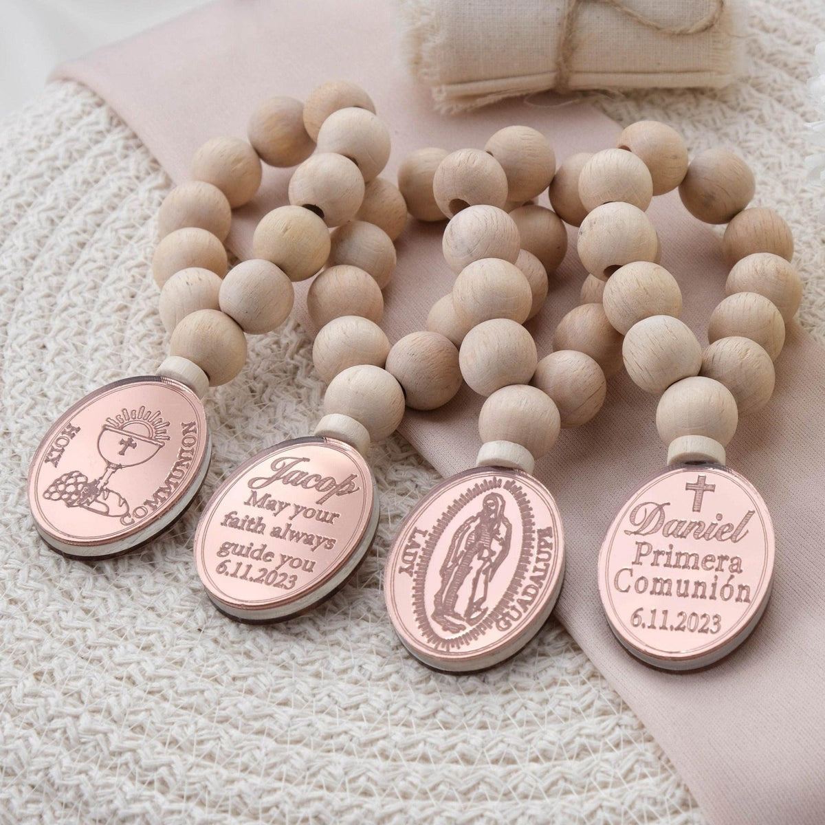 Elegant Custom Wooden Rosaries for Baptism Guests - CRAFT ROSARIES