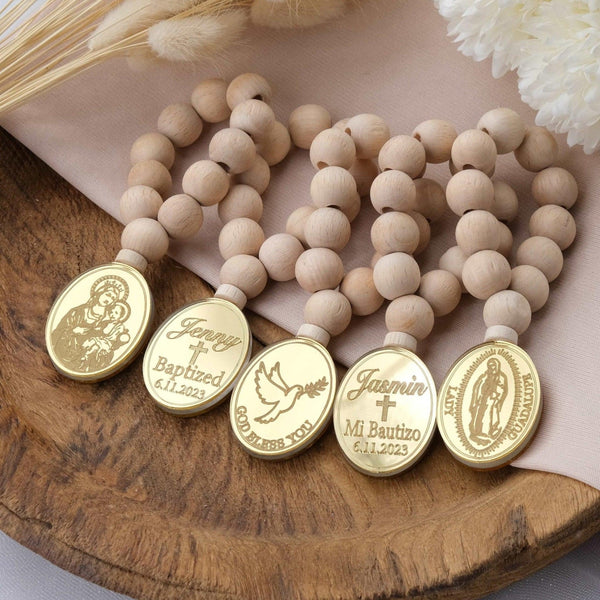 Elegant Custom Wooden Rosaries for Baptism Guests - CRAFT ROSARIES