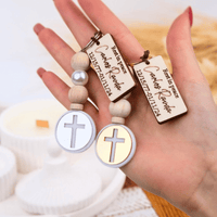 Elegant Memorial Cross Keychain Favors for Guests - CRAFT ROSARIES