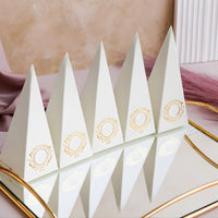 Wholesale Cone Candy Favor Boxes | Gold Foil | 3 Colors | Pack of 10