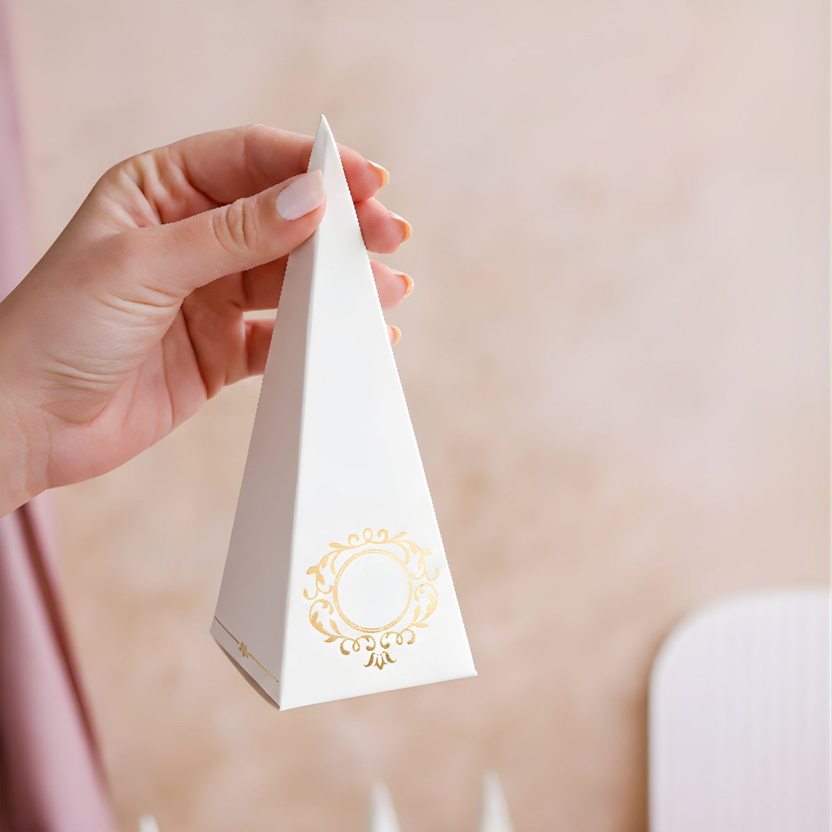 Wholesale Cone Candy Favor Boxes | Gold Foil | 3 Colors | Pack of 10