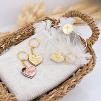 Personalized Baptism Heart Keychain Favors