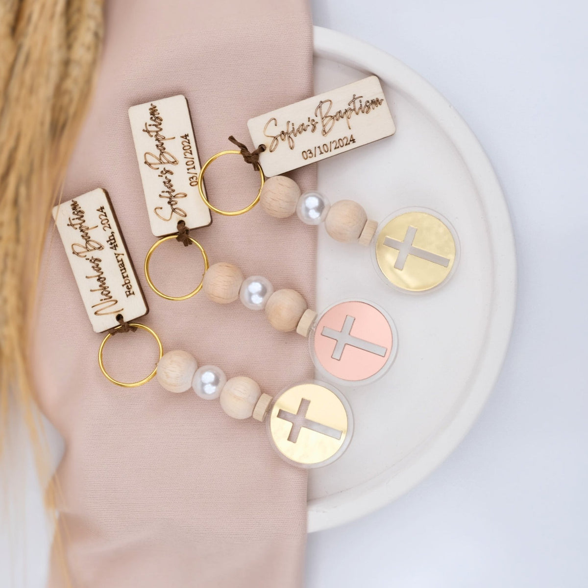 Custom Baptism Keychains – Personalized Favors