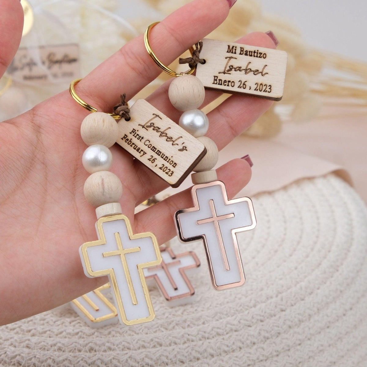 Guests’ Baptism Cross Keychains - CRAFT ROSARIES