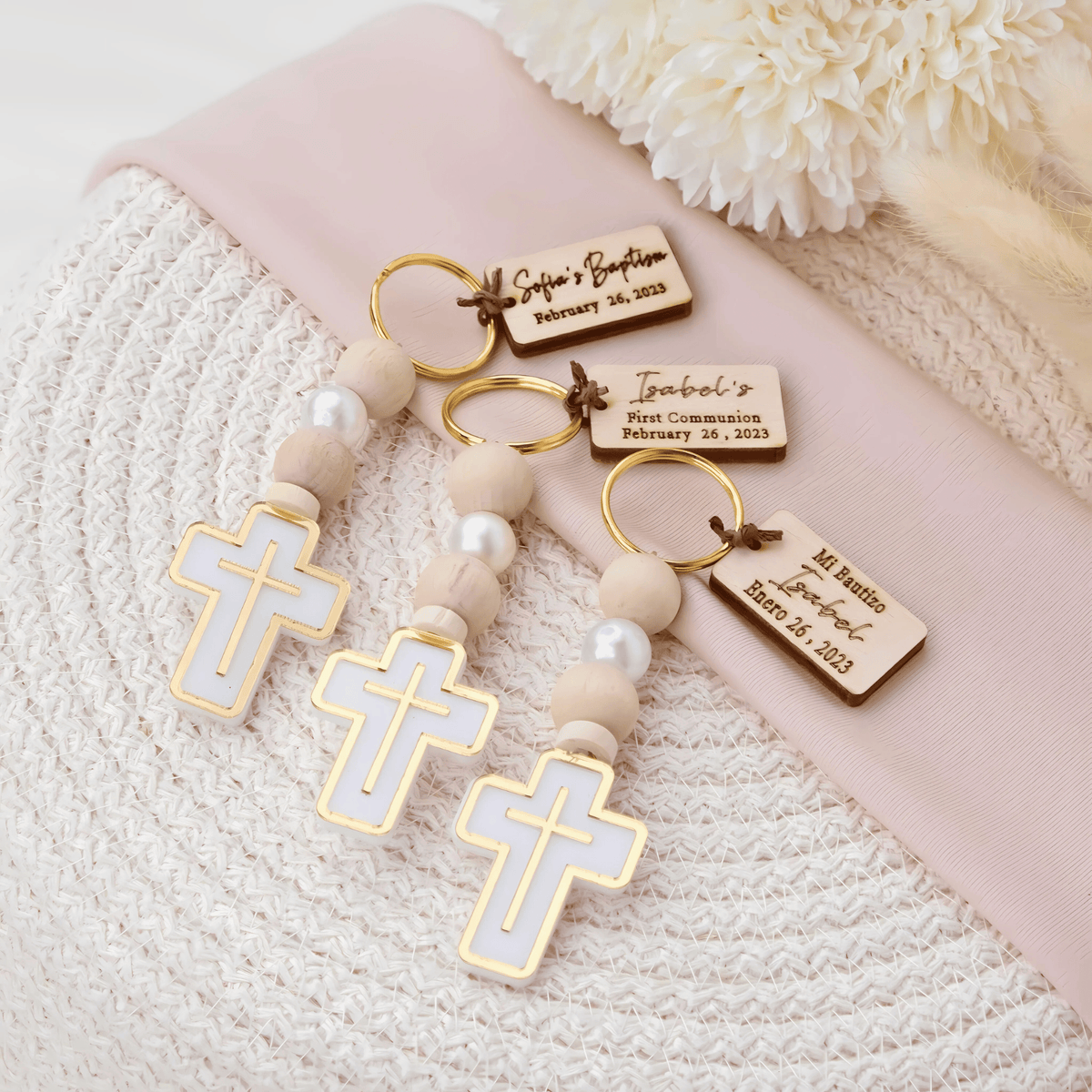 Guests’ Baptism Cross Keychains – Craft Rosaries