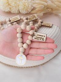 Personalized Mini Wooden Rosary Favors for Catholic Graduation , Back to School Catholic Gift , Religious Party Favors , Graduation Favors